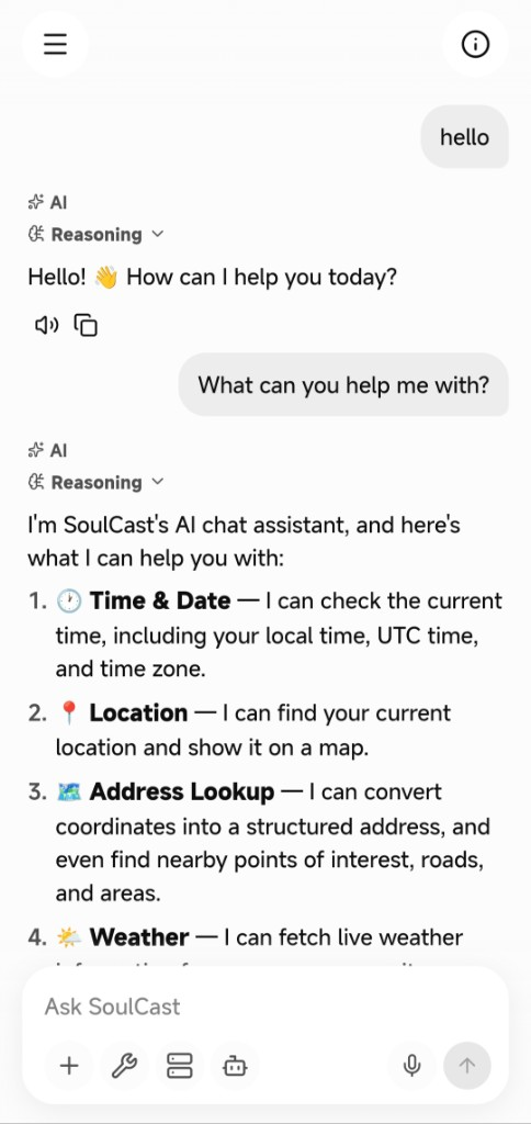 SoulCast app screenshot